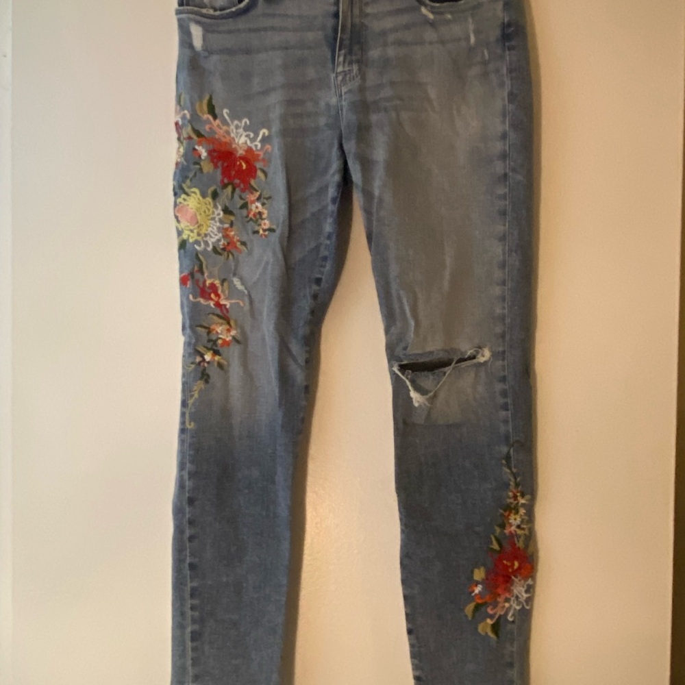 Hudson - Jeans Light Blue Skinny with Floral Embroidery